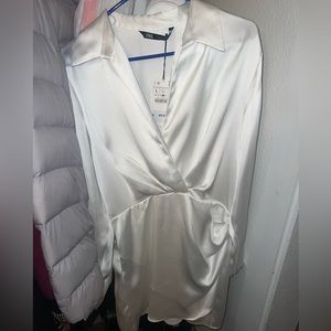 ZARA WHITE SATIN DRESS
